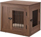 Furniture Style Dog Crate – Indoor Wood & Wire Pet Kennel with End Table Top