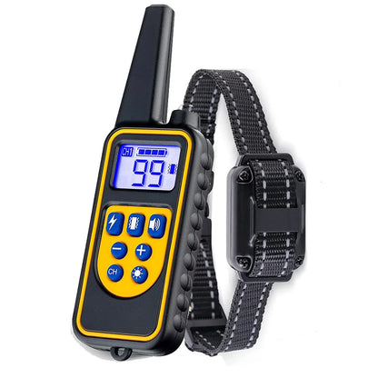 800m Anti-Barking Dog Training Collar – Rechargeable Shock & Vibration with Reflective Leather Strap