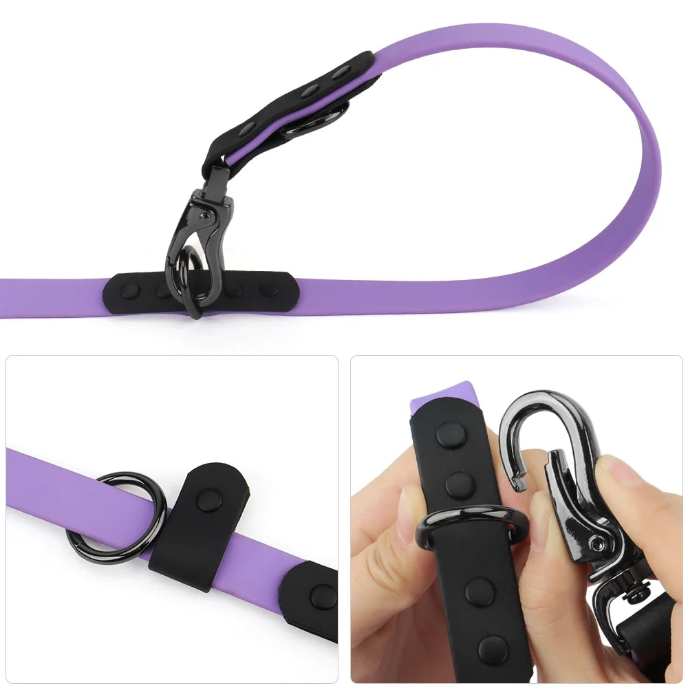 Waterproof Dog Leash with 2 Hooks for Walking,Adjustable for Traffic Control Safety Durable and Odor Proof for Medium Large Dogs