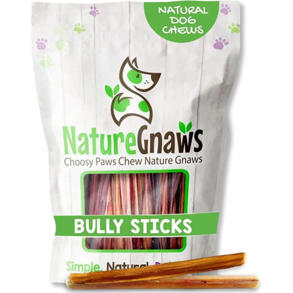 Extra Thin Bully Sticks for Small Dogs – 50 Count Natural Beef Chews for Puppies & Light Chewers