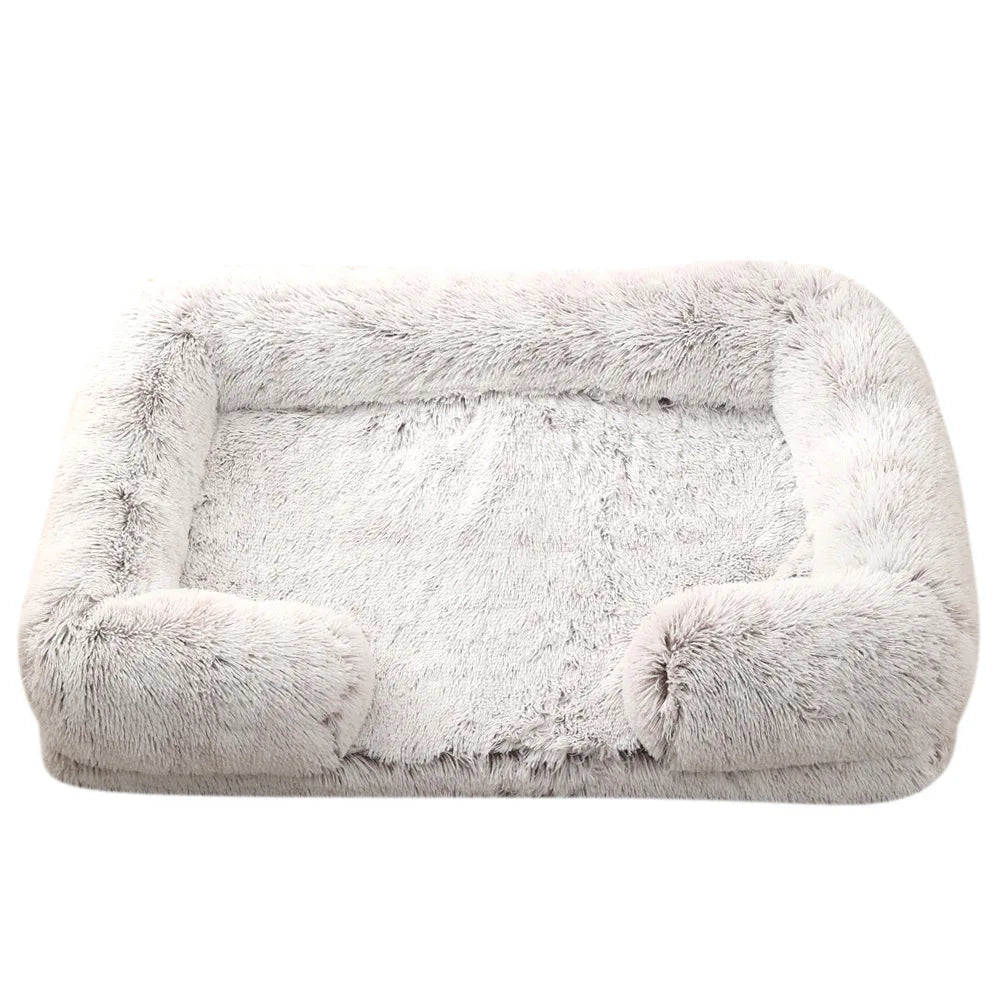 Half-Surround Dog Bed – Soft Plush Orthopedic Pet Sofa for Dogs & Cats