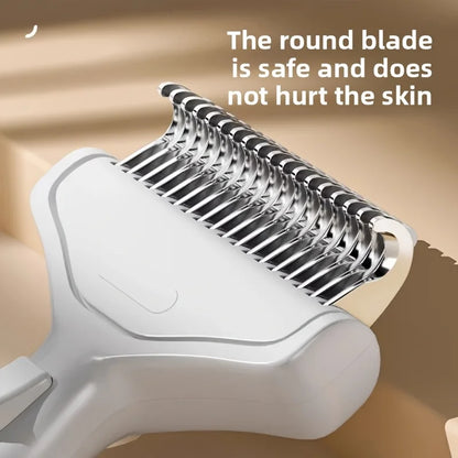 Stainless Steel Dog Hair Removal Brush – Curved Comb for Long-Haired Dogs & Cats