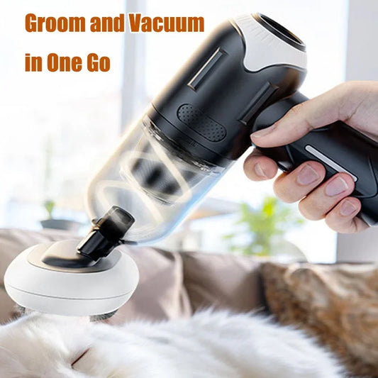 Rechargeable Grooming Tool Pro-Grade 39000Pa Pet Hair Vacuum Wireless for Cats Dogs with Anti-Tangle Tech Household Car Use - Bdba PK