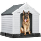 Waterproof Plastic Dog House – Indoor Outdoor Kennel with Elevated Floor for All Sizes
