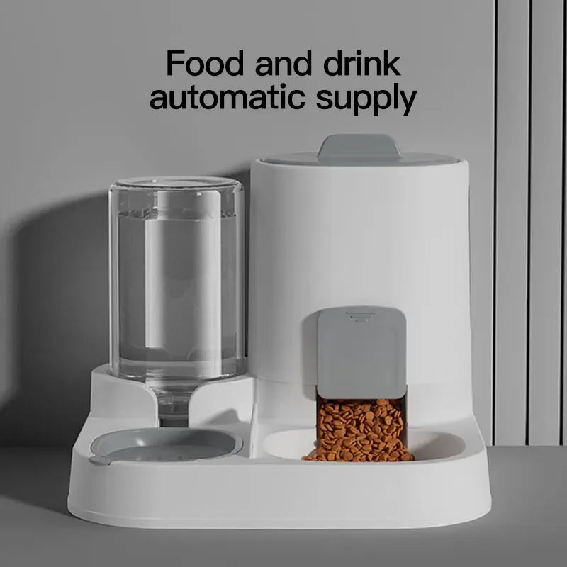 Portable Automatic Pet Feeder 2 In 1 Convenient Pet Supplies Waterer Food Container Removable Large Capacity Treat Dispenser C