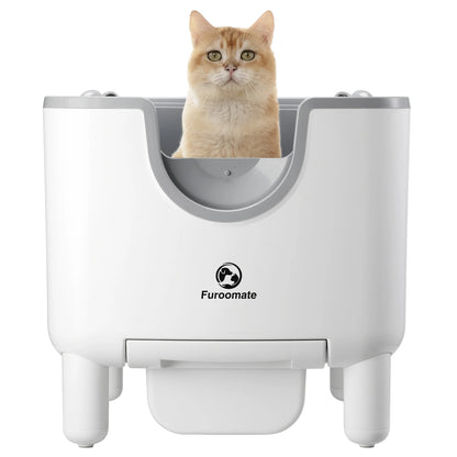 F6 Self-Cleaning Cat Litter Box – Automatic, Open-Top, Odor Control