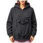 Kangaroo Pocket Cat Dog Hoodies For Women Autumn Winter Warm Outwear Sweatshirt Comfortable Street Style Trendy Fashion Tops