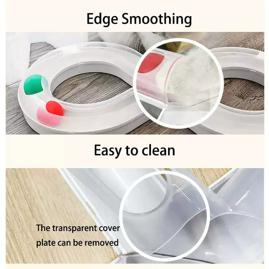 Cat Toys For Indoor Cats Interactive Cat Turntable Track Ball Self Entertaining Kitten Self Pleasure Toy Pet Orbital Ball Toys