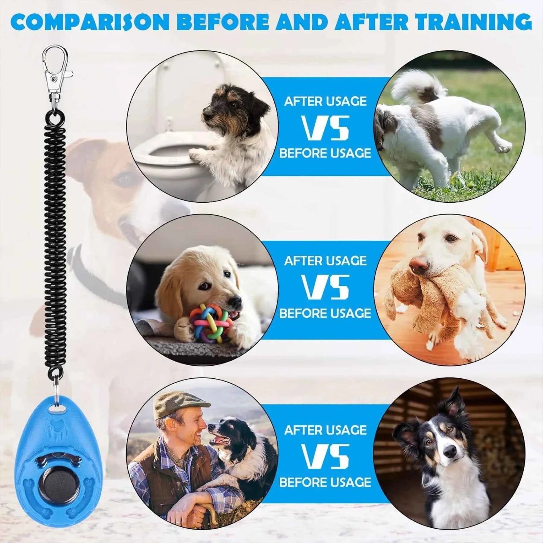 Wrist Strap Pet Training Clicker, Durable Lightweight Tool for Dog Cat Bird Horse Behavior Training