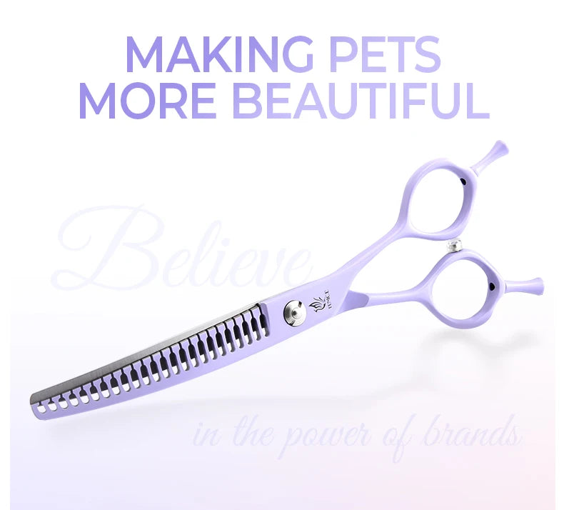 Fenice Dog Beauty Scissors Colorful 6.5/7/7.5 inch JP440C Professional Dog Grooming Scissors Curved Thinner Chunker Shears Tools