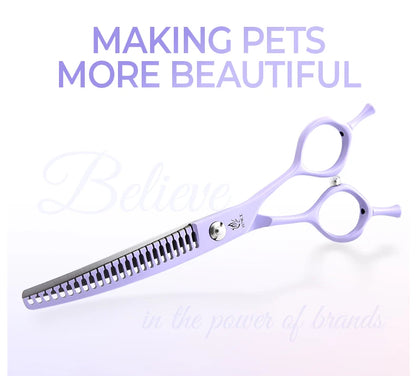 Fenice Dog Beauty Scissors Colorful 6.5/7/7.5 inch JP440C Professional Dog Grooming Scissors Curved Thinner Chunker Shears Tools