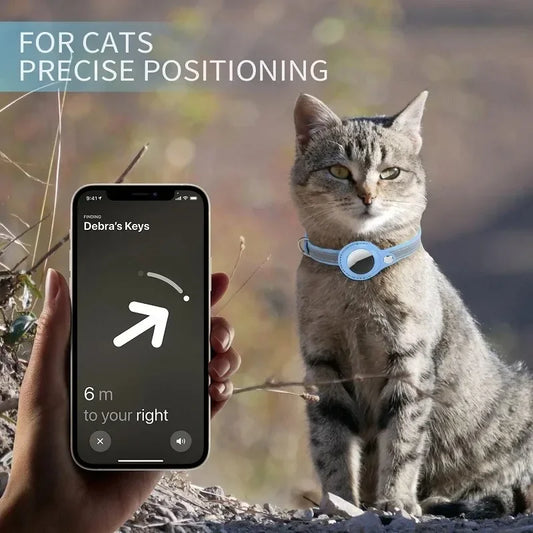 Pet GPS Tracker Leather Pet Adjustable Collars for Apple Airtag Location Tracker Dog Cat Anti-lost Reflective Protection Case