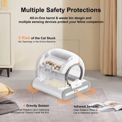 DOEL Automatic Self-Cleaning Cat Litter Box with App Control – 65L Smart Cat Toilet