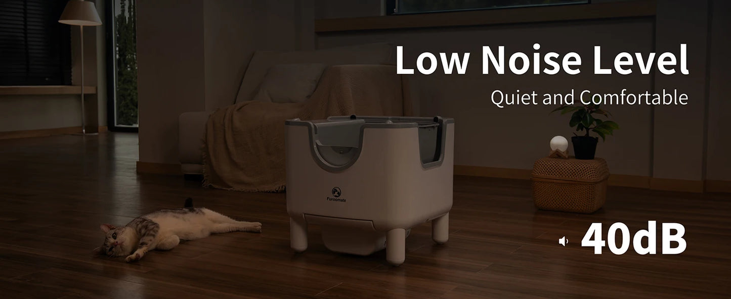 F6 Self-Cleaning Cat Litter Box – Automatic, Open-Top, Odor Control