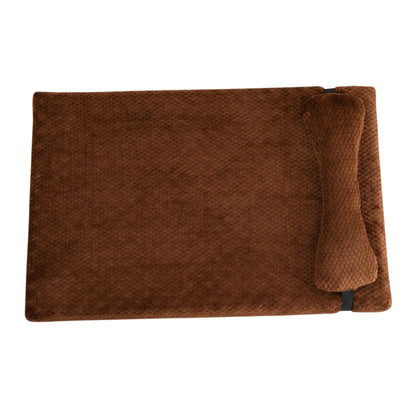 Warm Calming Dog Bed with Pillow Fluffy Plush Dog Mat for Dog with Removable Winter Cover for Large Medium Small Dogs and Cats