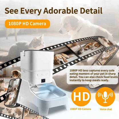 Smart Pet Feeder with 15CM Elevated Camera Tuya App Control for Busy Pet Owners FURPIPI Automatic Cats Dog Food Feeder Dispenser