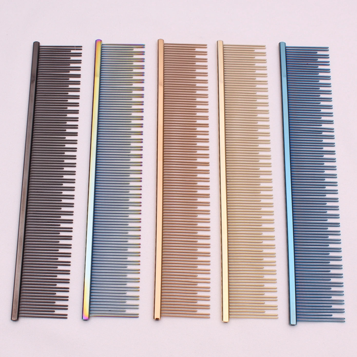 Copper Dog Grooming Combs Pet Boundary Knot Massage Tools Professional Salon Cat Hair Cleaning Crescent High Low Teeth 7817#
