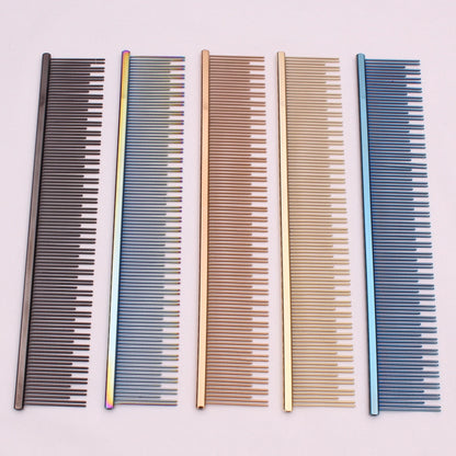 Copper Dog Grooming Combs Pet Boundary Knot Massage Tools Professional Salon Cat Hair Cleaning Crescent High Low Teeth 7817#