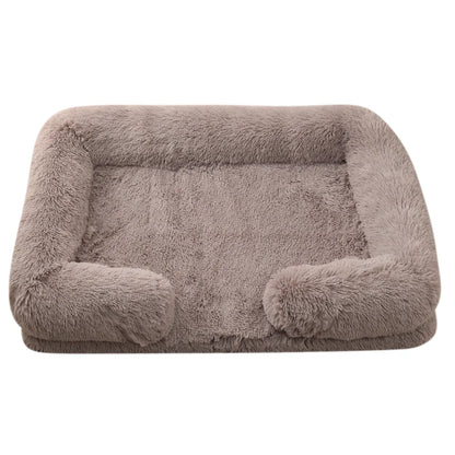 Half-Surround Dog Bed – Soft Plush Orthopedic Pet Sofa for Dogs & Cats