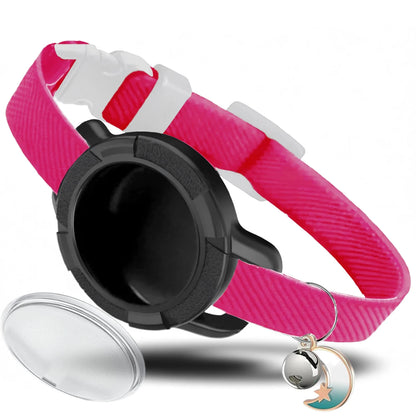 Fashion Anti-lost AirTag Cat Collar, Elastic Collar with Bell & GPS Tracking Holder Case for Cats Puppies（Tracker not included）