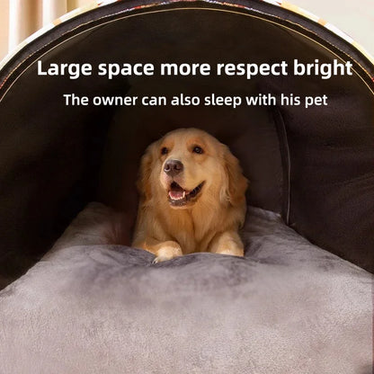 Large Dog House Winter Warm Insulated Outdoor Dog Kennel for Extra Big Dogs Weatherproof Heated Pet Shelter with Removable Roof