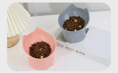 Tilted Elevated Cat Food Bowl Ergonomic Cat Food Dish Anti Neck Protector Vomiting Raised Cats Food Bowl Non Slip for Cats Dogs