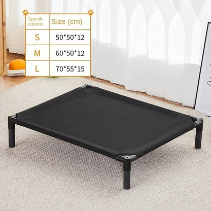 Foldable Elevated Pet Bed - Portable Camping Dog/Cat Bed with Washable Mat, Breathable Dog House for All Seasons