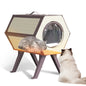 Indoor/Outdoor Heated Cat House with Heated Pad|Durable PP Construction