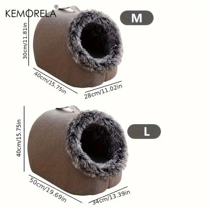 KEMORELA Winter Cat Bed Self-Warming Puppy House Cozy Cat Sleeping Cave Beds Indoor Kitten Nest Kennel Hut for Small Medium Cats