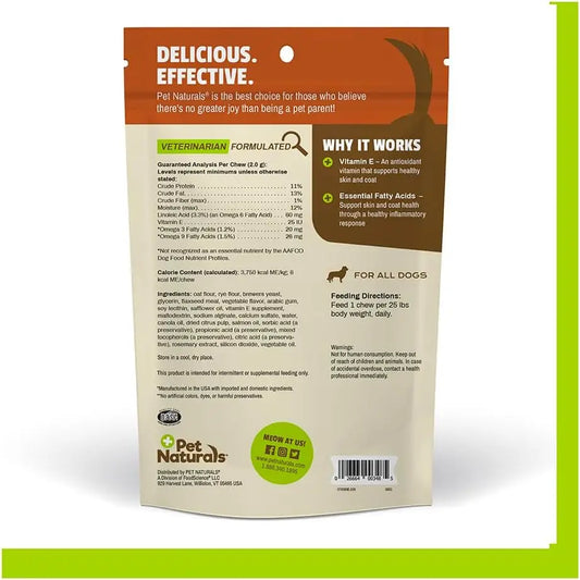 XMSJ Dog Skin & Coat Supplement – Salmon Oil, Vitamin E & Flax Oil Chews, Vet Recommended, No Corn or Wheat (30 Chews) - Bdba PK
