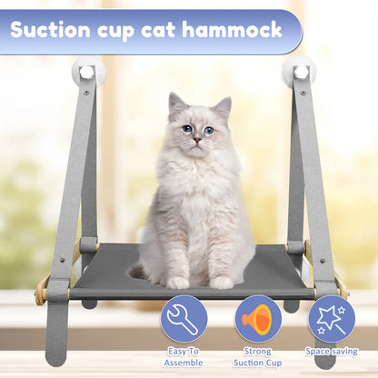 Cat Window Hammock – Foldable Hanging Bed with Suction Cups for Cats