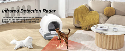DOEL Automatic Self-Cleaning Cat Litter Box with App Control – 65L Smart Cat Toilet