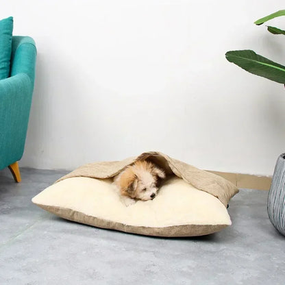 Bite-Resistant Washable Pet Bed - Winter Warm Removable Plush Cushion Large Dog Kennel Sofa Mat & Cat Sleeping Bag for Pets