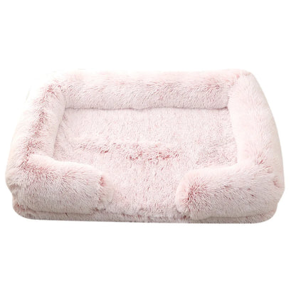 Half-Surround Dog Bed – Soft Plush Orthopedic Pet Sofa for Dogs & Cats
