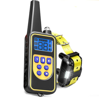 800m Anti-Barking Dog Training Collar – Rechargeable Shock & Vibration with Reflective Leather Strap