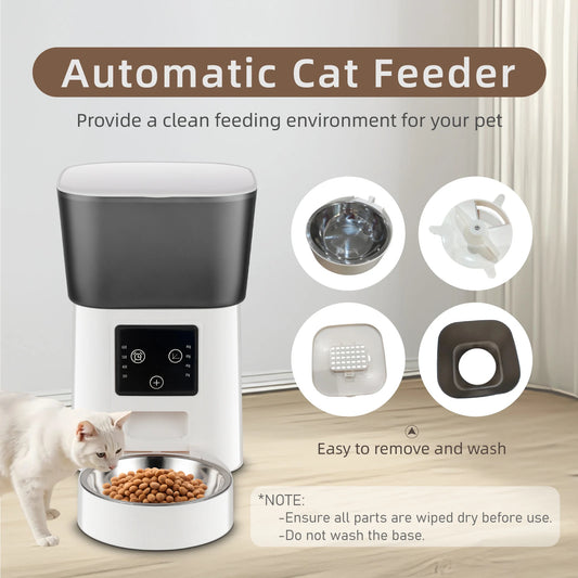 Smart Timed Automatic Pet Feeder – 3.5L Button Control Slow Food Dispenser for Cats & Dogs - Bdba PK