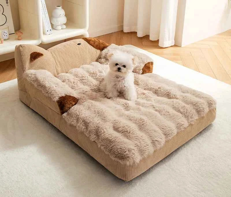 Soft Plush Dog Bed Sofa Winter Warm Pet Sleeping Mat for Small Medium Dogs Cats Removable Puppy Bed Luxury Cozy Cat Sleeping Bed