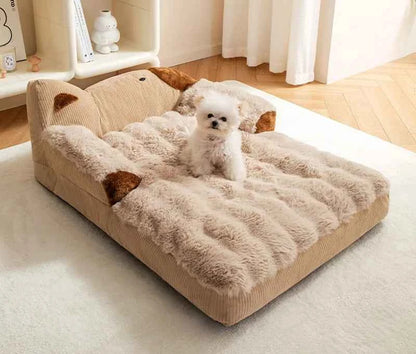 Soft Plush Dog Bed Sofa Winter Warm Pet Sleeping Mat for Small Medium Dogs Cats Removable Puppy Bed Luxury Cozy Cat Sleeping Bed