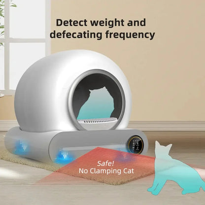 Tonepie 65L Fully Enclosed Smart Self-Cleaning Cat Litter Box with App Control