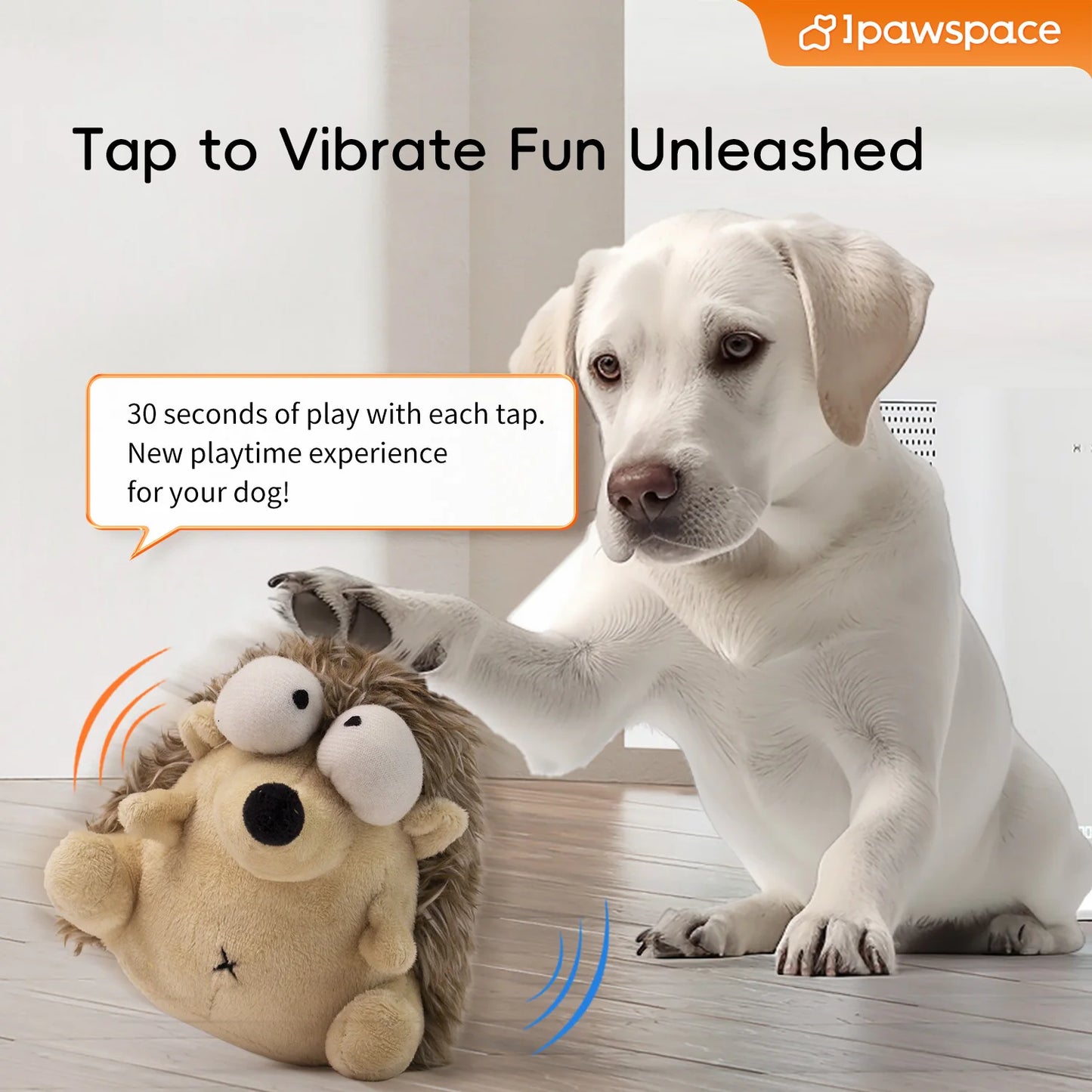 Interactive Dog Toy – Motion-Activated Vibrating Bounce Ball with Squeaky Plush Cover