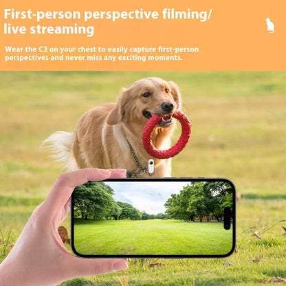 HD 1080P Pet Collar Camera – Waterproof WiFi Dog & Cat Body Cam with Anti-Shake