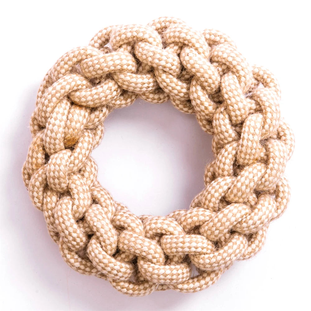 Interactive Cotton Rope Dog Toys for Small Large Dogs Tug of War Durable Bite Toy for Pet Pug Chihuahua Bichon Christmas Gift