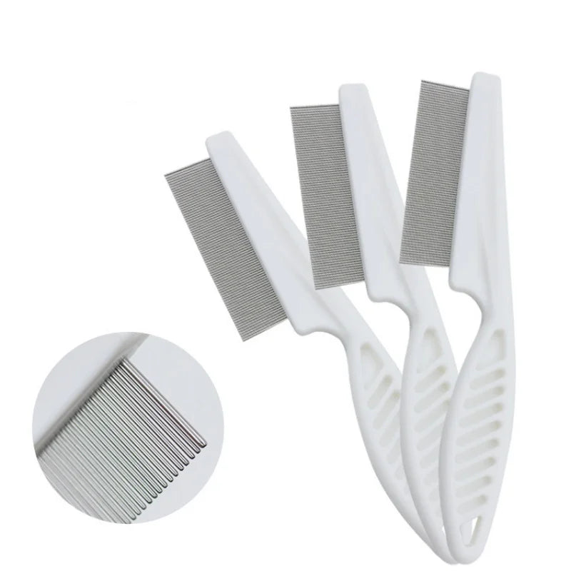 Stainless Steel Flea Comb for Dogs & Cats – Dense Teeth Pet Grooming Brush