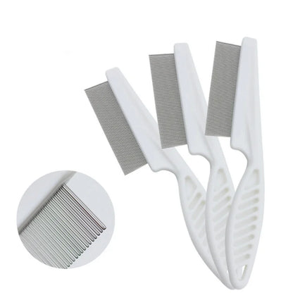 Stainless Steel Flea Comb for Dogs & Cats – Dense Teeth Pet Grooming Brush