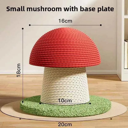 Mushroom Cat Scratching Post, Sisal Cat Scratcher With Ball Toy, Durable Small Cat Tree For Indoor Cats