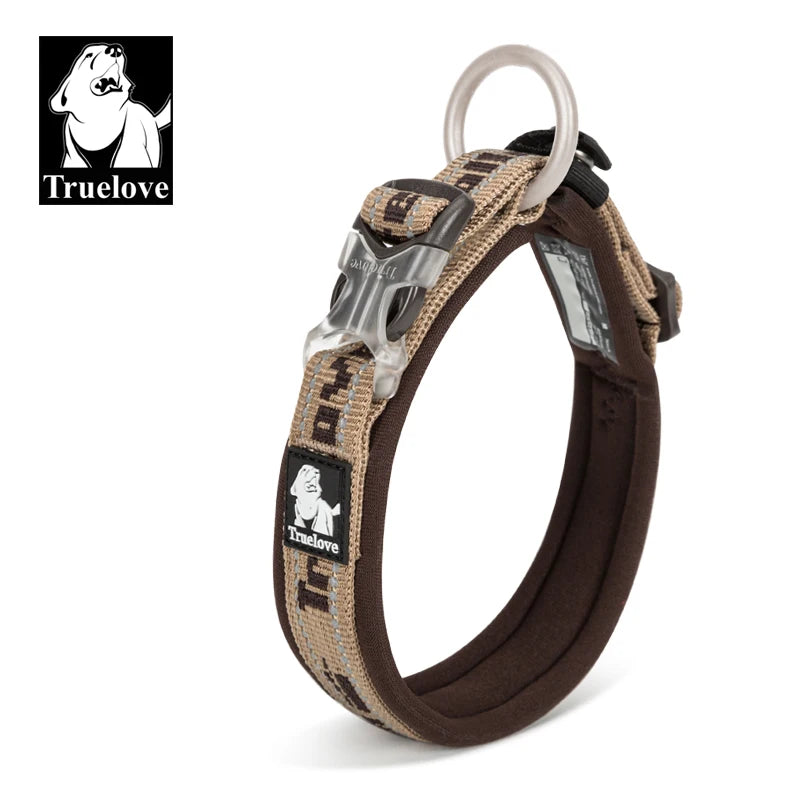 TrueLove TLC50121 Reflective Neoprene Dog Collar with Matching Leash, Adjustable Nylon Collar for All Dog Sizes