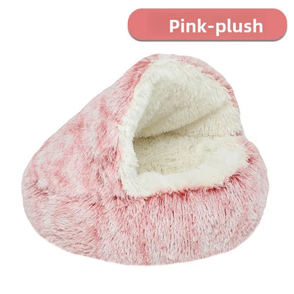 Pet Autumn and Winter Warm Shell Semi-Enclosed Cat Bed Pure Cotton Pet Cat Bed Semi-Enclosed Dog Bed Dog Bed Enclosed Cat Bed