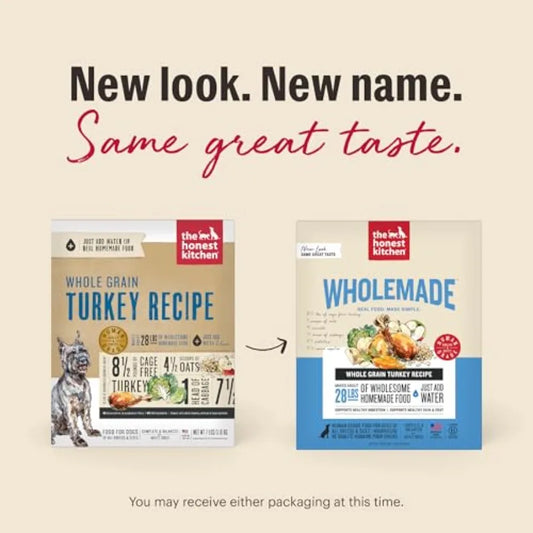 Human Grade Wholemade™ Dehydrated Whole Grain Dog Food - Complete and Balanced Meal or Topper - Turkey 10 lb Box