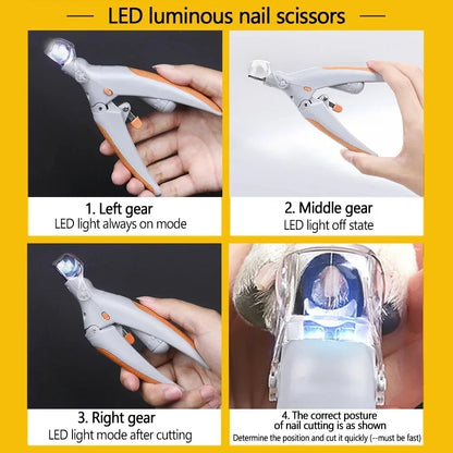 Pet Nail Clipper with LED Light – Precision Nail Scissors for Dogs & Cats