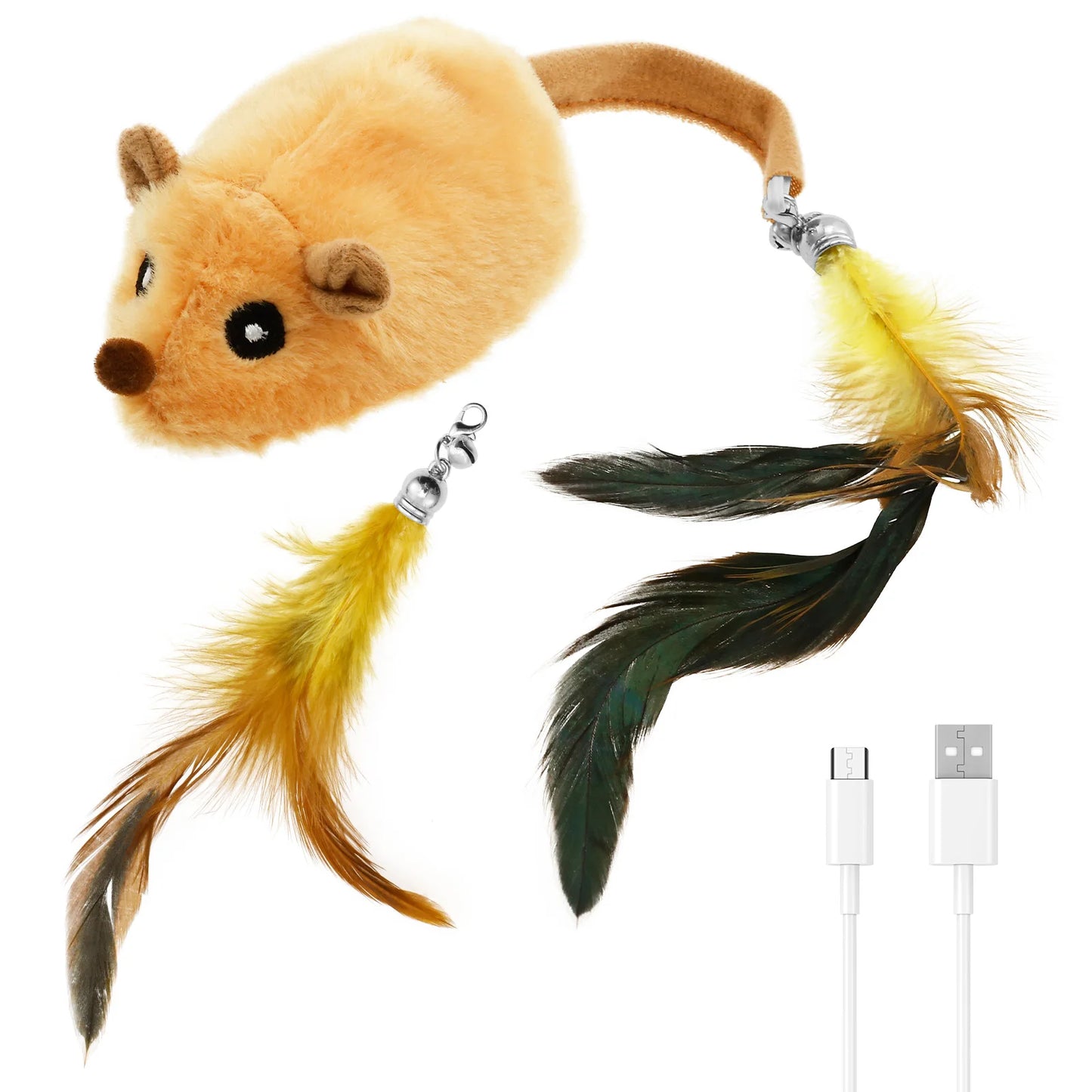Cat Mouse Interactive Plush Toys LED Glow Electric Telecontrol Auto Rechargeable Pet Moving Mice Toy Realistic Kitten